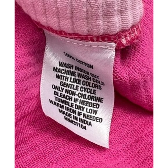 Crown & Ivy Pink Textured Long Sleeve Cotton Sweatshirt Gold Zipper Accents Wome - Picture 3 of 5